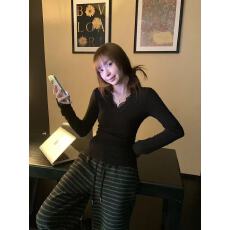 批发东盛网批【德绒280克】加绒打底衫<b class='q'>女</b>内搭秋冬V领蕾丝花边白色保暖