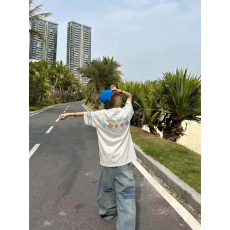 东盛网批  现货 刺绣+订标+内里铺布19支棉220克短袖T恤女
