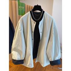 批发高级感两面穿<b class='q'>外套</b>女春秋装2026<b class='q'>新款</b>宽松休闲百搭无领风衣夹克上衣