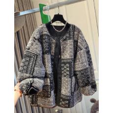 批发高级感复古棉服女冬季2025新款宽松时尚毛茸茸休闲百搭夹棉外套潮