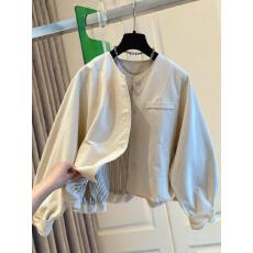 批发韩国高级感无领外套女春秋2026新款宽松休闲<b class='q'>百搭</b>简约短款夹克上衣