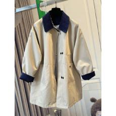 批发英伦风撞色翻领中长款风衣女外套宽松休闲气质超好看2026春<b class='q'>秋</b>新款