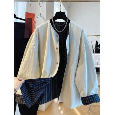 批发高级感两面穿外套女春秋装2026新款宽松休闲百搭无领风衣夹克上衣