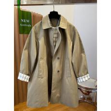 批发英伦风撞色格子翻领中长款<b class='q'>风衣</b>女外套小个子宽松时尚洋气春季新款