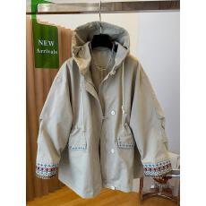 批发民族风刺绣连帽<b class='q'>风衣</b>外套<b class='q'>女装</b>宽松百搭中长款2026春秋新款今年流行