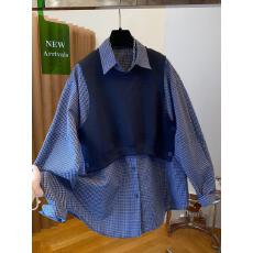 批发超好看气质复古格子衬衫<b class='q'>马甲</b>背心两件套装宽松上衣女卫衣2026春秋