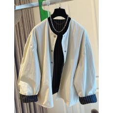 批发高级感两面穿外套女春秋装2026新款宽松休闲百搭无领风衣夹克上衣