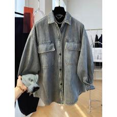 批发欧货复古百搭牛仔衬衫外套女2026春秋新款宽松叠穿外穿长袖衬衣女