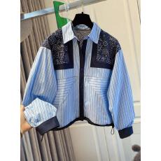 批发蓝色条纹衬衫<b class='q'>女</b>长袖2026春秋<b class='q'>新款</b>宽松休闲百搭洋气小衫民族风上衣