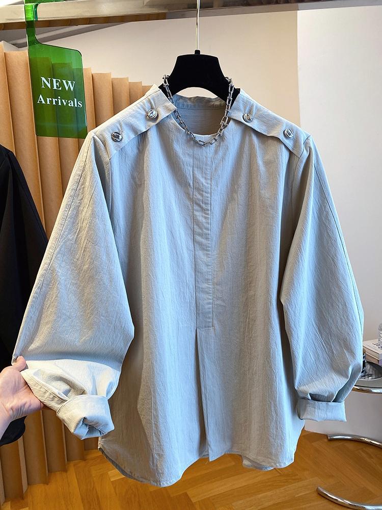 고급 센스 품격 긍정적 인 어깨 셔츠 여성 긴 소매 2026 새로운 이른 봄 한국 스타일 루즈핏 다용도 패션 chic 맨위