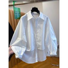 设计感网纱拼接白色衬衫女长袖2026新款早春宽松洋气超好看上衣潮