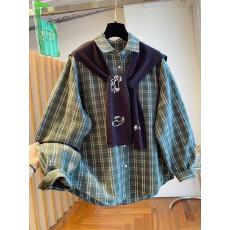 批发韩版卡通刺绣披肩<b class='q'>衬衫</b>女长袖2026新款宽松休闲超好看叠穿上衣秋季