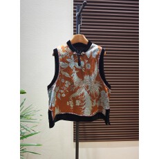 批发2026早春新款凤凰生花新中式立领盘扣上衣人丝桑蚕丝拼接丝绒马甲