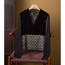 批发金丝绒长袖t恤女士装春季2026年新款洋气v领减龄妈妈小衫<b class='q'>上衣</b>