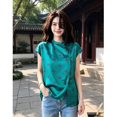 批发新中式中国风年轻款盘扣改良唐装衬衫<b class='q'>外套</b>女2026夏季新款上衣小衫