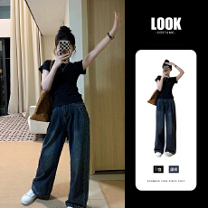 2026年夏季新款可盐可甜网红炸街轻熟风高级感T恤牛仔裤两件套装