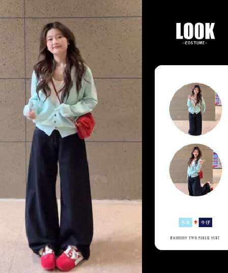 조기 초기 가을 2026 슈퍼 화재 연령 감소 한 부서 ootd 착용 가져 가라. 전체 집합 자이언트 잘 생긴 ~ 중 아름다운 투피스 슈트 여성
