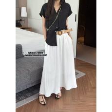 批发时尚口袋皮带A字裙潮流时尚百搭质感裙子<b class='q'>显瘦</b>宽松韩版配腰带