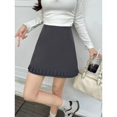 批发2026春款半身裙短款A字裙高腰木耳边<b class='q'>短裙</b>修身<b class='q'>百褶</b>花边A裙