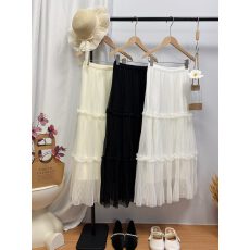 批发高级感网纱拼接大摆百褶<b class='q'>裙</b>女2026春夏新款a<b class='q'>字</b>蛋糕<b class='q'>裙</b>中长半身纱<b class='q'>裙</b>