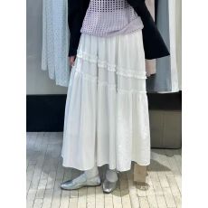 批发法式不规则木耳边拼接半身<b class='q'>裙</b>女夏季2025洋气减龄高腰褶皱大摆<b class='q'>伞</b><b class='q'>裙</b>