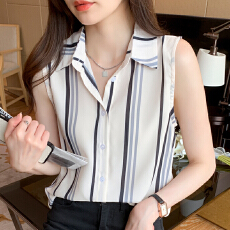 批发实拍洋气豹纹夏季坎肩背心女外穿衬衫无袖<b class='q'>雪纺</b><b class='q'>打底衫</b>内搭上衣