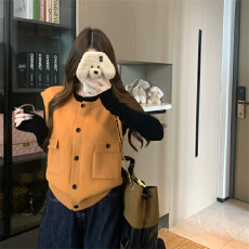 批发实拍 大码<b class='q'>女装</b>春秋胖mm韩系针织<b class='q'>马甲</b>叠穿百搭保暖打底上衣背心