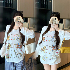 批发实拍 大码夏季胖mm正肩<b class='q'>t</b><b class='q'>恤</b>慵懒风<b class='q'>长袖</b>上衣微透薄款防晒罩衫空调衫