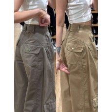 批发大码复古美式工装牛仔裤女秋季胖mm梨形身材高腰显瘦直筒阔腿裤子