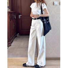 批发白色牛仔裤女秋冬季新款高腰显瘦宽松韩版裤子直筒裤窄版加长裤