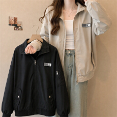 批发实拍大码胖mm宽松美式复古刺绣夹克字母春秋<b class='q'>情侣</b><b class='q'>新款</b><b class='q'>外套</b>棒球服
