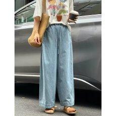 批发牛仔裤女春夏复古大码胖妹妹薄款垂感九分显瘦<b class='q'>哈伦</b>阔腿裤