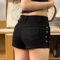 批发低腰牛仔短裤<b class='q'>女装</b>夏季露脐超短裤低腰裤夜店性感辣妹三分短弹力裤
