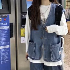 批发新款潮流时尚马甲秋冬外穿新款流行爆款洋气<b class='q'>牛仔</b>马夹<b class='q'>背心</b>外套