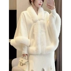 批发复古国风古韵婚宴<b class='q'>旗袍</b>披肩斗篷女加绒外套百搭<b class='q'>时尚</b>气质冬保暖披风