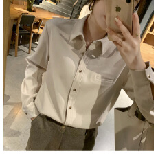 批发2025法式加厚磨毛<b class='q'>衬衫</b>女秋冬内搭叠穿轻熟风气质通勤长袖上衣