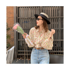 批发新品温柔气质日系迷情夏日法式全棉<b class='q'>碎花</b><b class='q'>衬衫</b>气质百搭<b class='q'>衬衣</b>