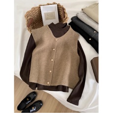 法式复古羊绒毛衣马甲坎肩女款2025新款春季叠穿打底羊毛针织背心