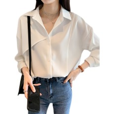 批发冷淡风衬衫女2025秋新款设计感小众宽松叠穿气质轻熟法式衬衣上衣