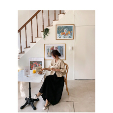 2025春装韩国法式设计感翻领不规则交叉宽松百搭长袖风衣短外套女