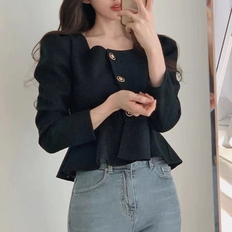 작은 샤넬 스타일 맨위 여성 2026 가을 새로운 달콤함 프릴 품격 명문 여성 고급 센스 레트로 프랑스식 맨위