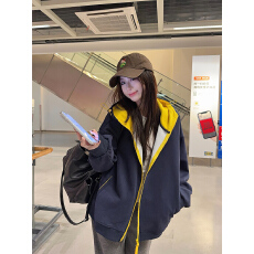 批发实拍卫衣秋冬加绒纯色新款拉链开衫潮<b class='q'>外套</b>宽松连帽保暖<b class='q'>上衣</b>男女装