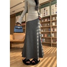 批发半身裙女2026春季新款高腰垂感a字针织中长款包臀鱼尾裙<b class='q'>拖地</b>裙