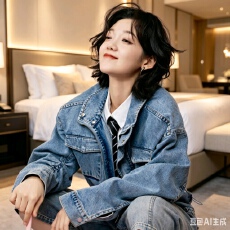 批发明星同款希林娜依·高同款蓝色牛仔短外套时尚百搭简约休闲纯色女