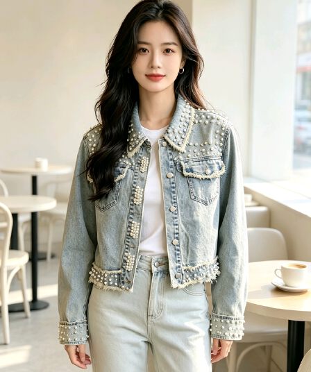 유럽 역 무거운 작업 데님 맨위 재킷 다용도 패션 거리 바람