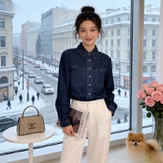 批发秋冬新款韩版时尚百搭宽松叠穿牛仔长袖衬衣女