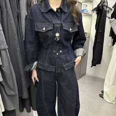 批发时尚复古套装翻领长袖<b class='q'>牛仔</b>衬衫<b class='q'>女</b>装秋季新款高腰<b class='q'>牛仔</b>裤<b class='q'>短裤</b>两件套