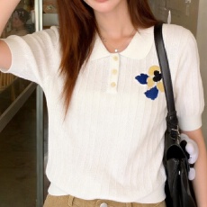 批发实拍 胖mm<b class='q'>大码</b>女装2026短袖夏季新款Polo领半袖上衣<b class='q'>打底衫</b>针织衫