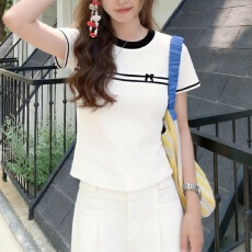 批发实拍 胖mm大码女装2026夏装新款韩系圆领针织衫短袖上衣