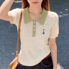 批发实拍 胖mm<b class='q'>大码</b>女装2026短袖夏季新款POLO领半袖上衣<b class='q'>打底衫</b>针织衫